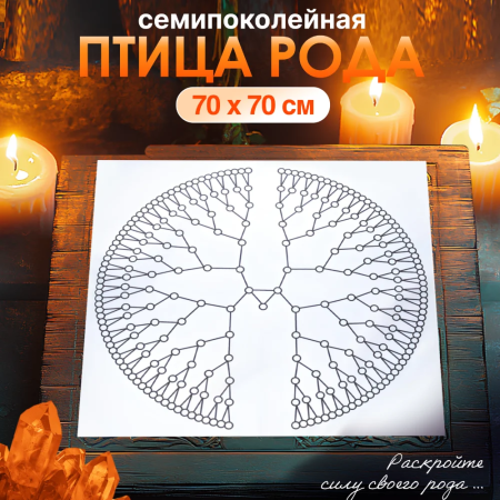 Семипоколенная Карта Рода "Птица" 70х70 см. (Белая)